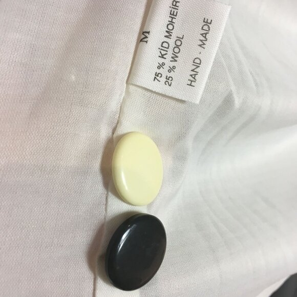 Vintage M L Mohair Wool LINED Handmade Shaggy Cardigan Sweater Mushrooms NORWAY - Picture 11 of 12